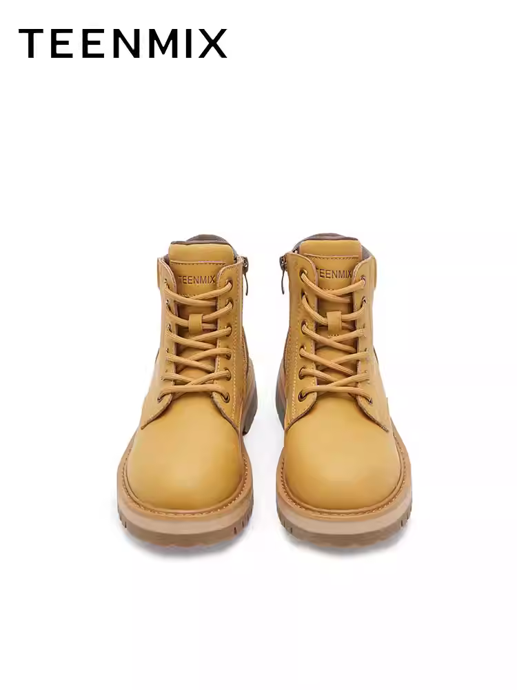 Giày bốt Martin đế dày Tianmeiyi, bốt lớn màu vàng, bốt đi làm ngoài trời, bốt ngắn cổ điển dành cho nữ, mẫu mùa đông mới KDX11DD4