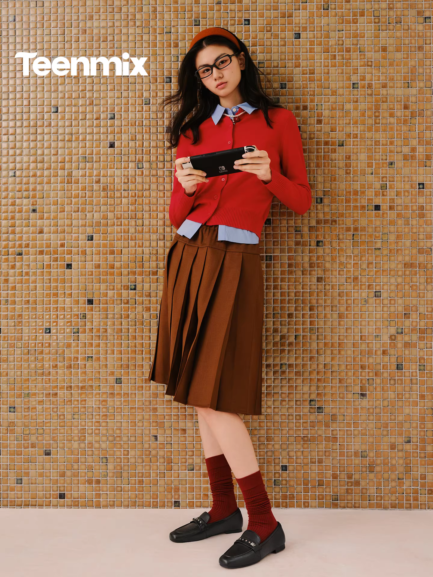 Giày đế bằng phong cách retro kiểu Anh của Tianmeiyi dành cho nữ, giày da slip-on, giày đơn, mẫu mới mùa xuân 2026 BM391AA6