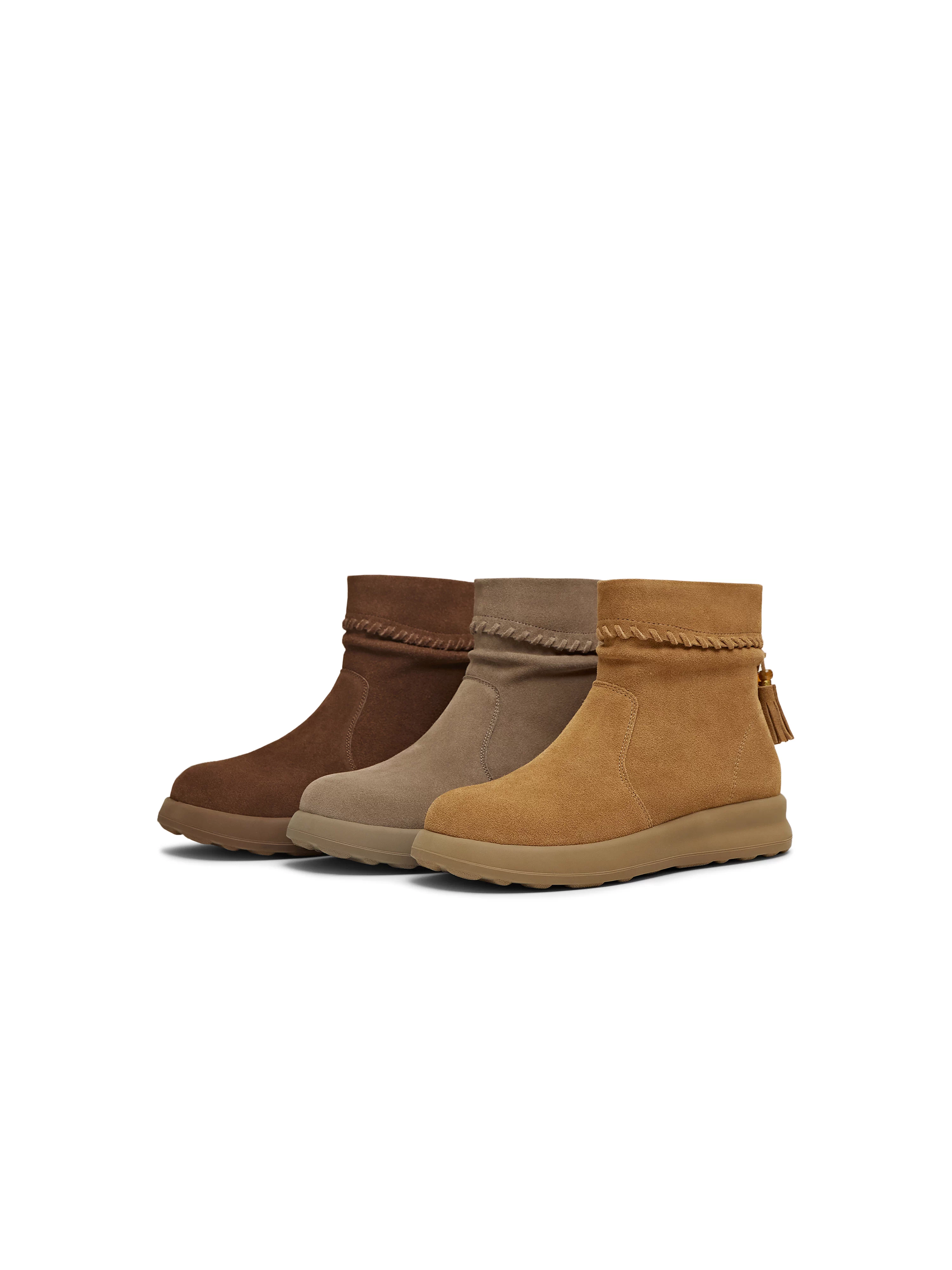 Giày bốt cổ điển đế dày Tianmeiyi, kiểu bốt xếp tầng, giày nữ, bốt thời trang, bốt ngắn, mẫu mới mùa đông 2025 KNZ26DD5