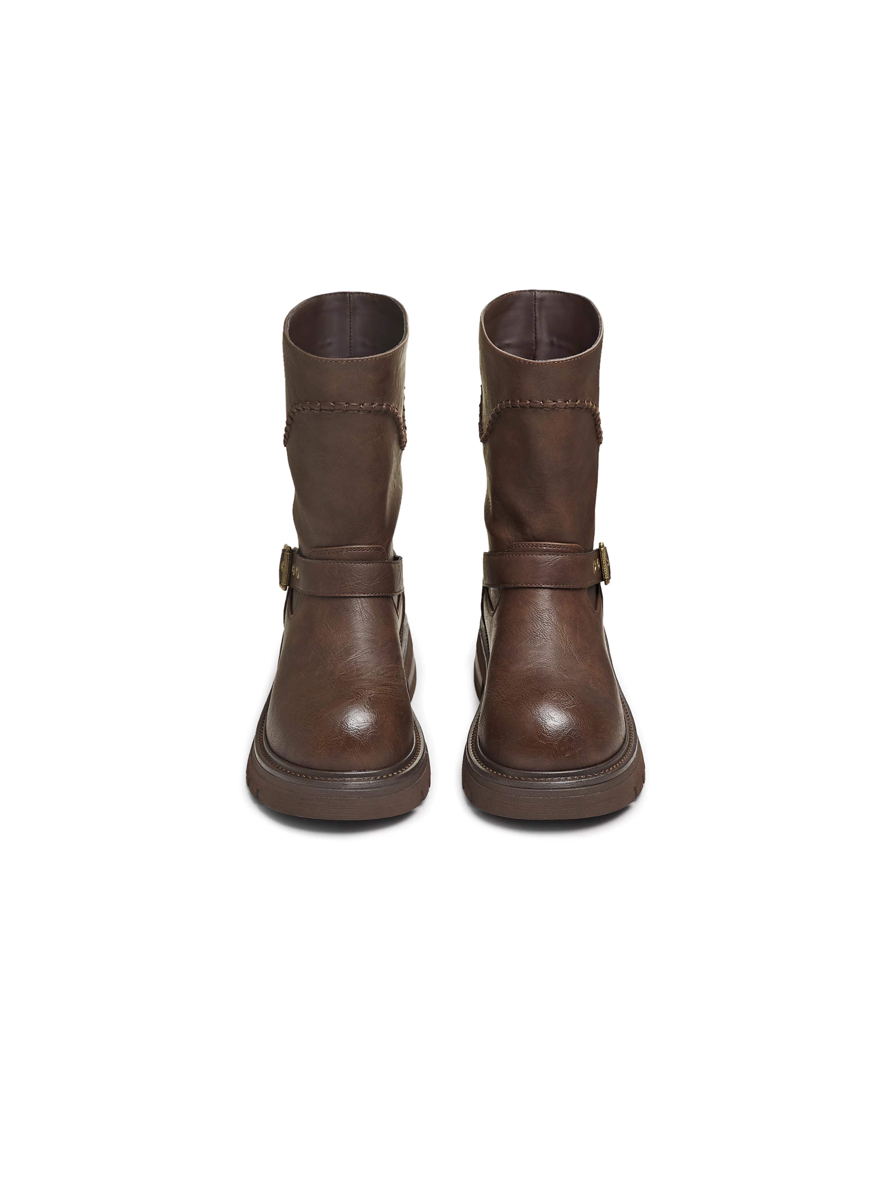 Giày bốt cổ cao kiểu Tây retro Tianmeiyi đế dày, bốt ngắn, bốt hiệp sĩ, bốt dài, giày nữ, bốt thời trang cao cổ, kiểu mới mùa đông 2025