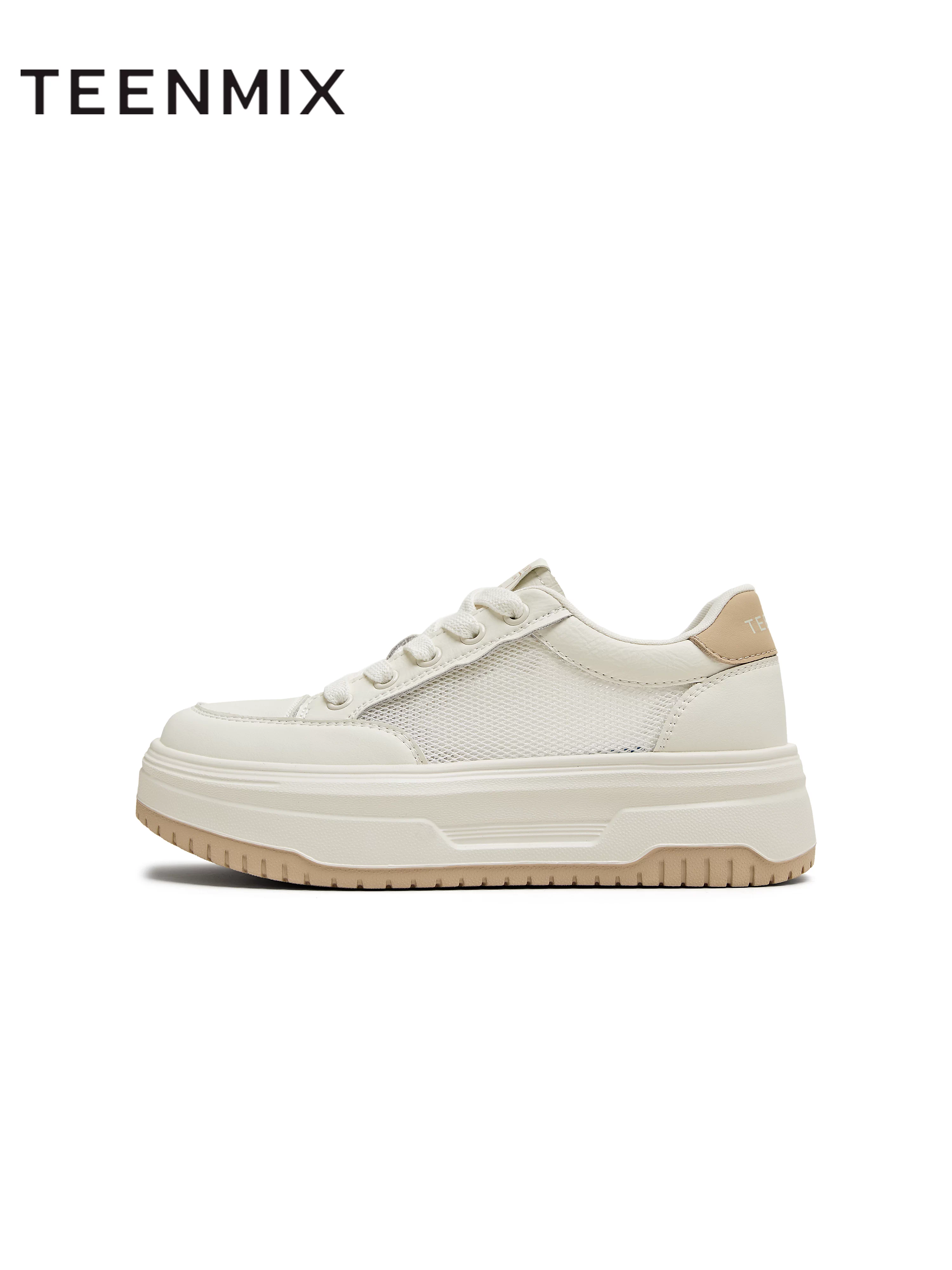 Giày thể thao đế dày tăng chiều cao màu trắng Tianmeiyi lưới thoáng khí dành cho nữ, giày thể thao thông thường, mẫu mùa hè mới BK561BM5