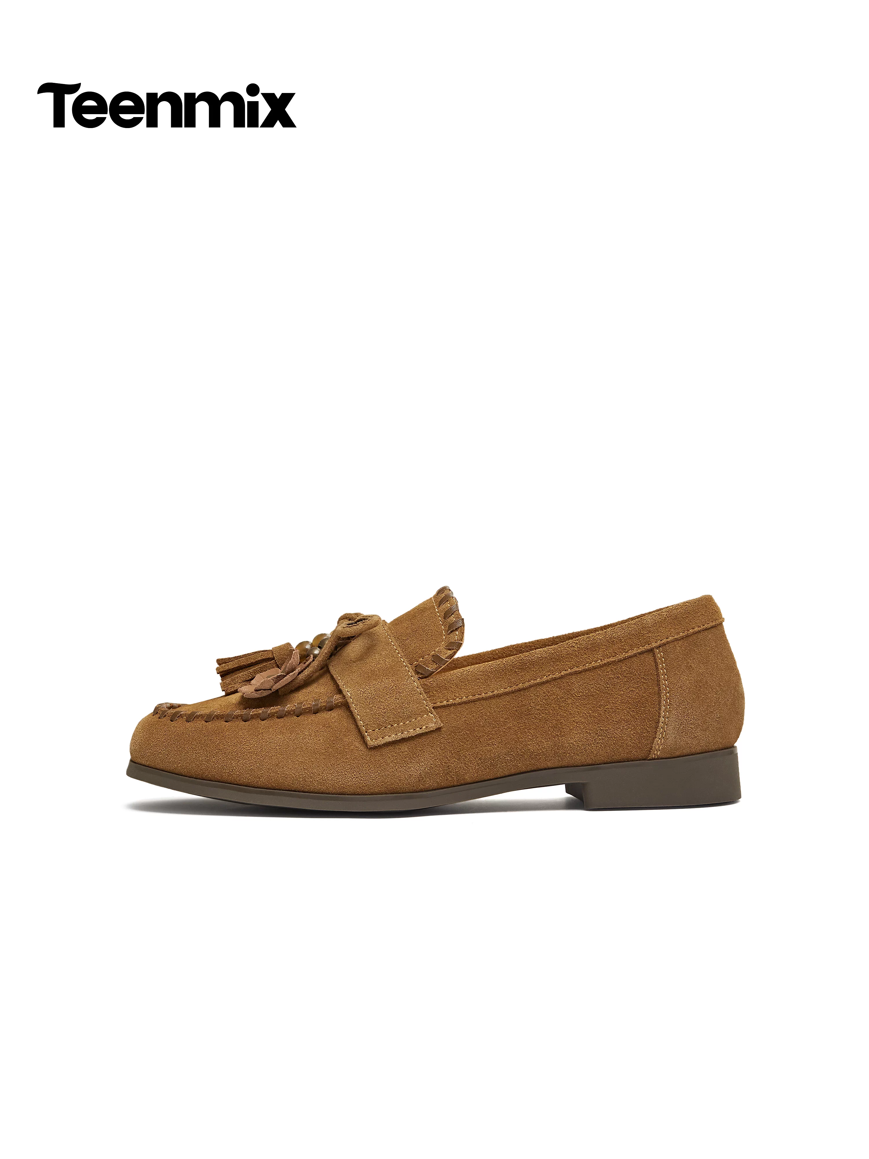 Tianmeiyi Nơ Retro Flat Loafers Giày lười nữ kiểu dáng đơn giản 2026 Mẫu mới mùa xuân KE091AA6