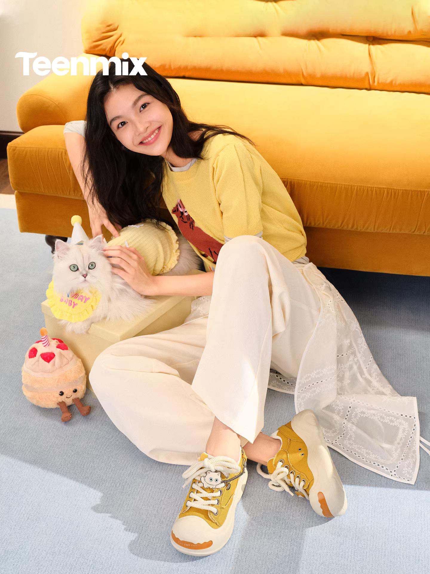 Giày Sneaker Nữ Tianmeiyi Dáng Bánh Bao Dễ Thương Phong Cách Retro Đế Dày Mũi Tròn Chất Liệu Vải Canvas Mẫu Mới Xuân 2026