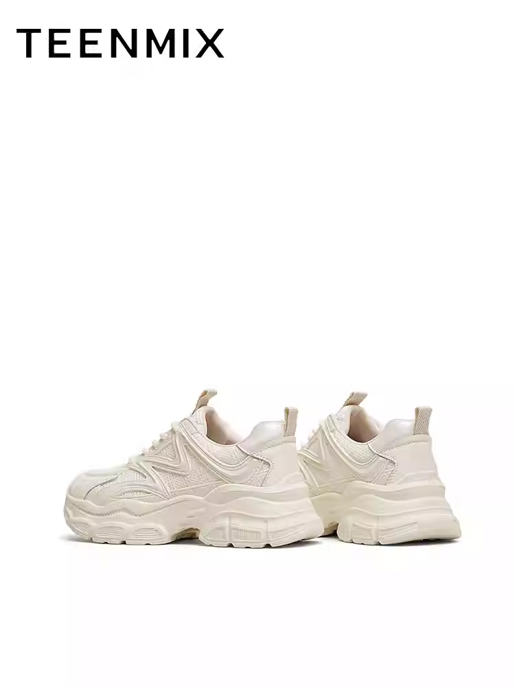 Tianmeiyi retro đế dày bố giày buộc dây giày thể thao nữ màu trắng giày mùa xuân mẫu mới BK741AM5