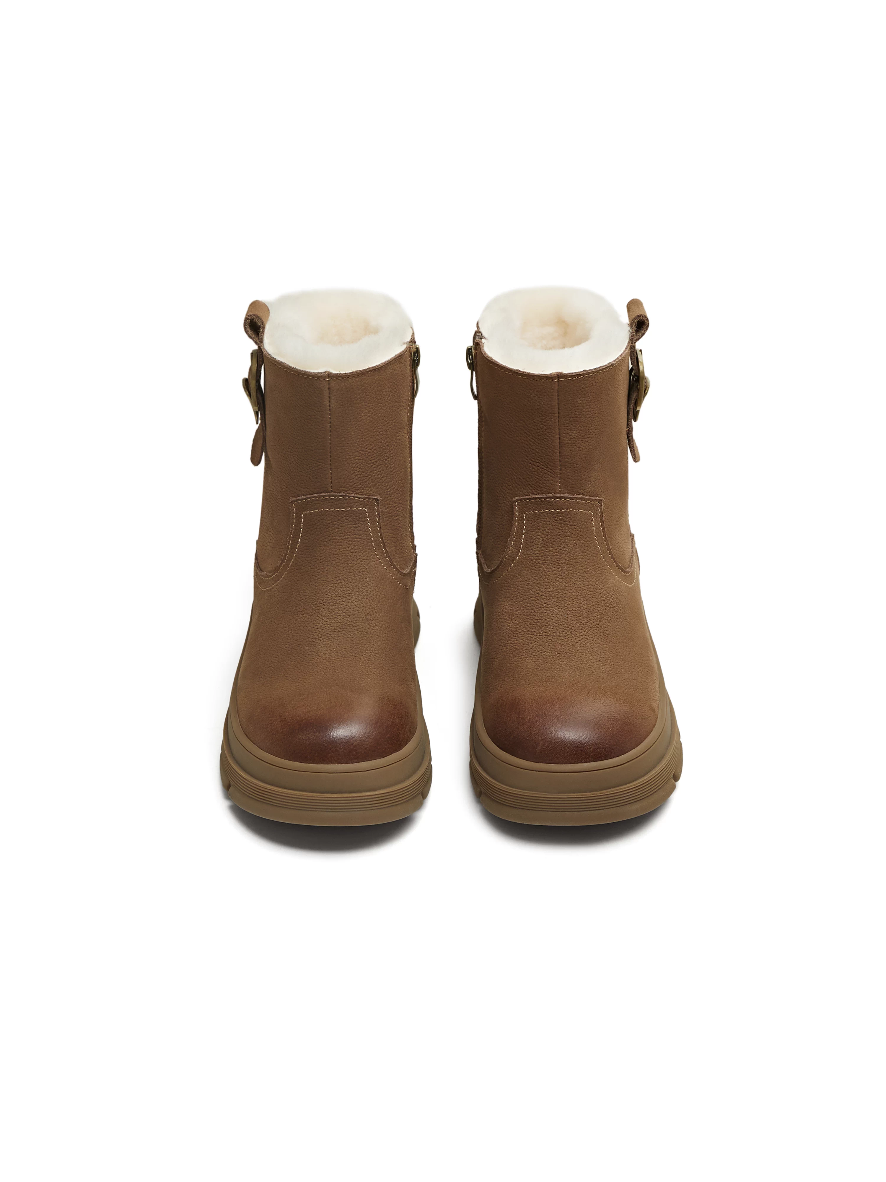 Giày bốt nữ mùa đông Tianmeiyi kiểu dáng thời trang, lót lông cừu giữ ấm, chất liệu cotton, kiểu ngắn, mẫu mới 2025