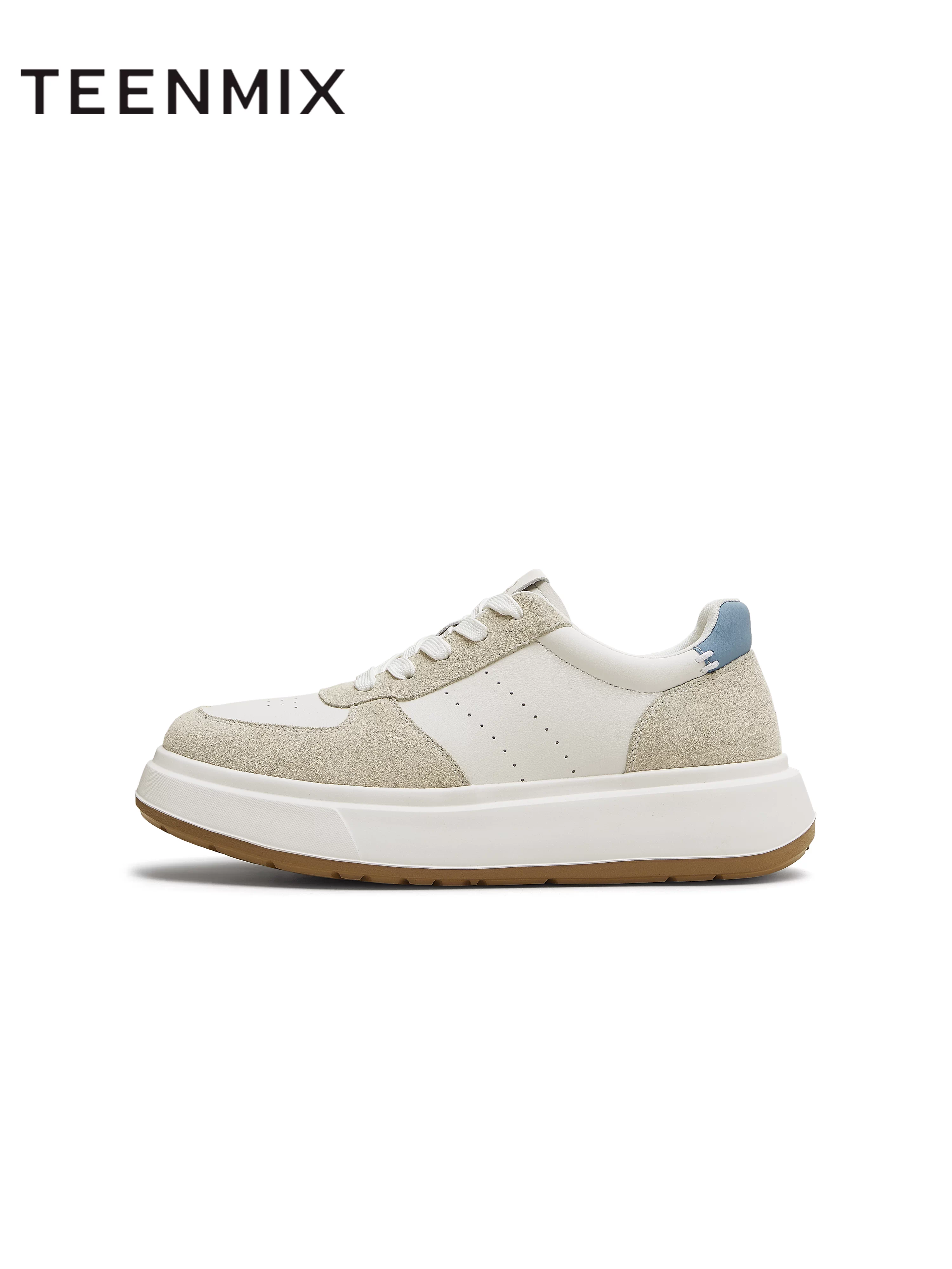 Giày thể thao trắng đế dày tăng chiều cao Tianmeiyi, giày thường buộc dây unisex, mẫu mới thu 2025.