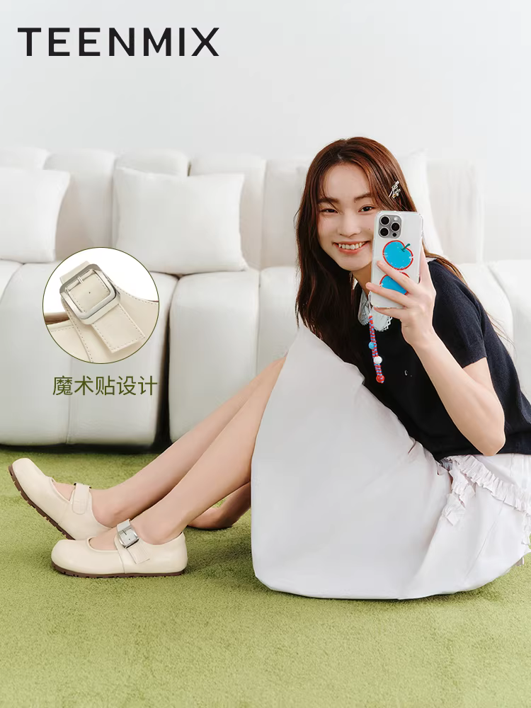 Giày Mary Jane da đế dày kiểu retro Tianmeiyi Ballet Variation dành cho nữ, đế mềm, kiểu dáng đơn giản, mẫu mới 2025