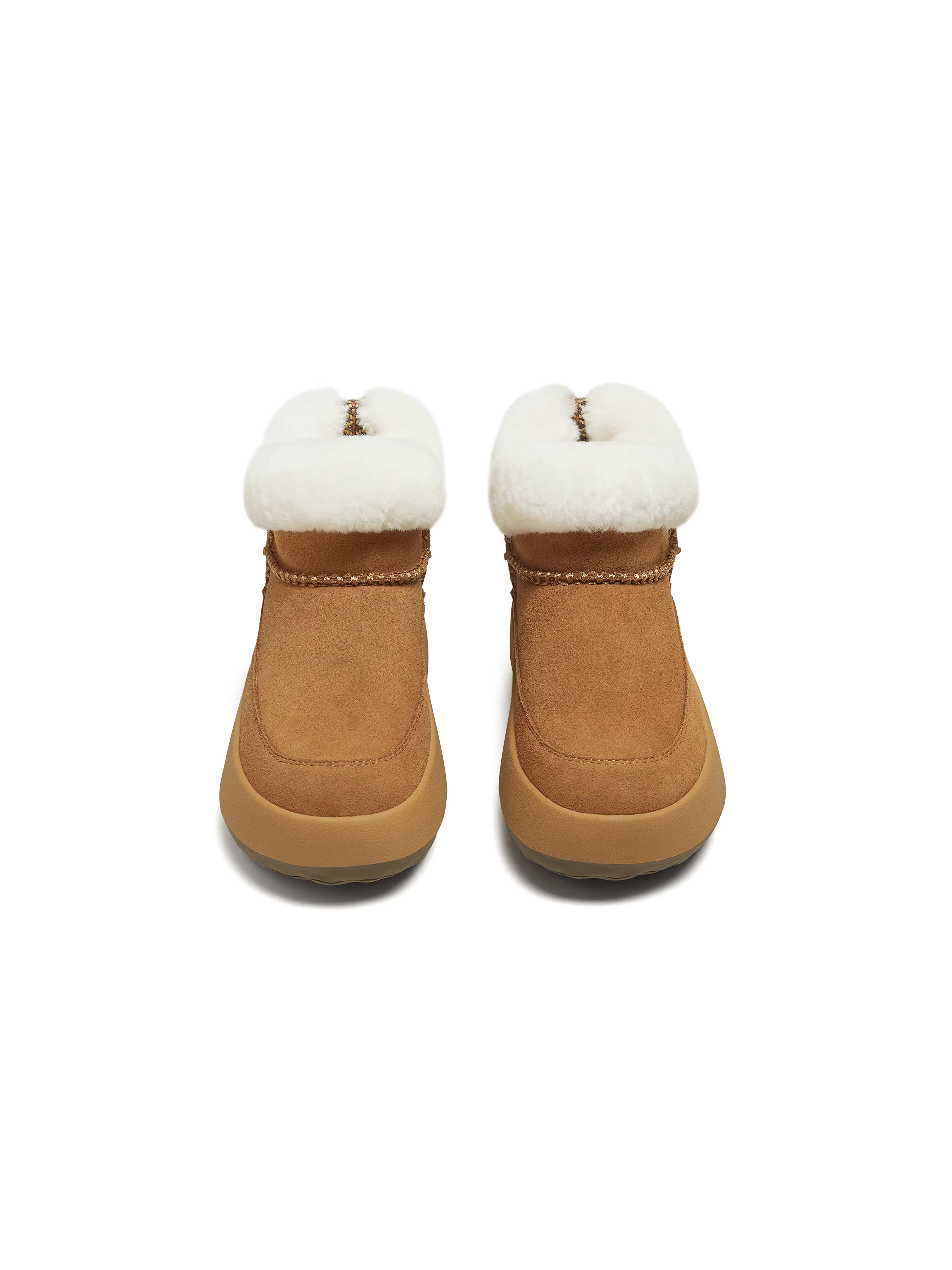 Giày bốt nữ Tianmeiyi đế dày tăng chiều cao, lót lông cừu giữ ấm, đi tuyết, chất liệu cotton, kiểu dáng thường ngày, cổ ngắn, mẫu mới mùa đông 2025