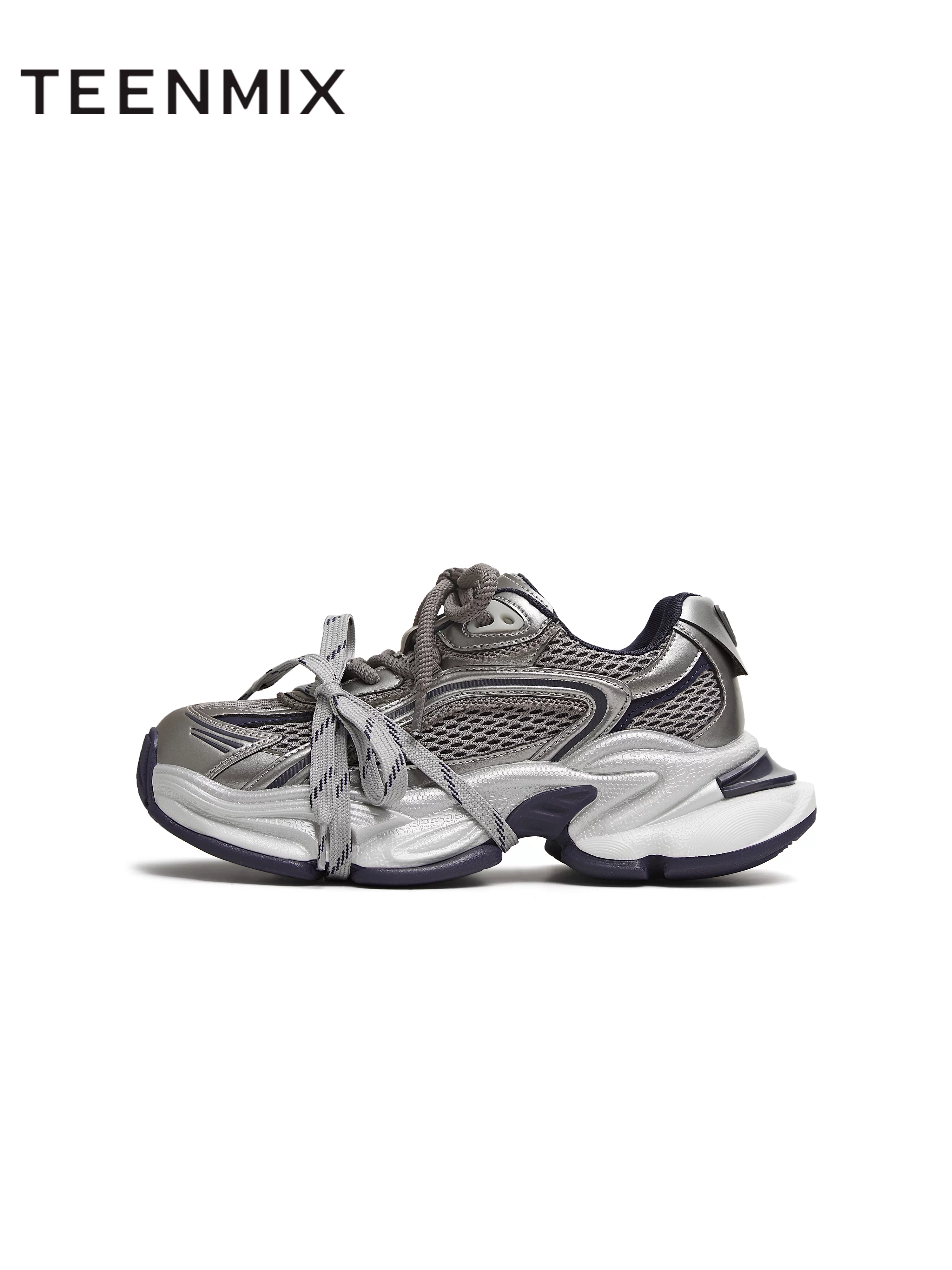 Giày thể thao nữ Tianmeiyi đế dày tăng chiều cao kiểu buộc dây retro, giày bố, giày thường ngày, mẫu mới thu 2025