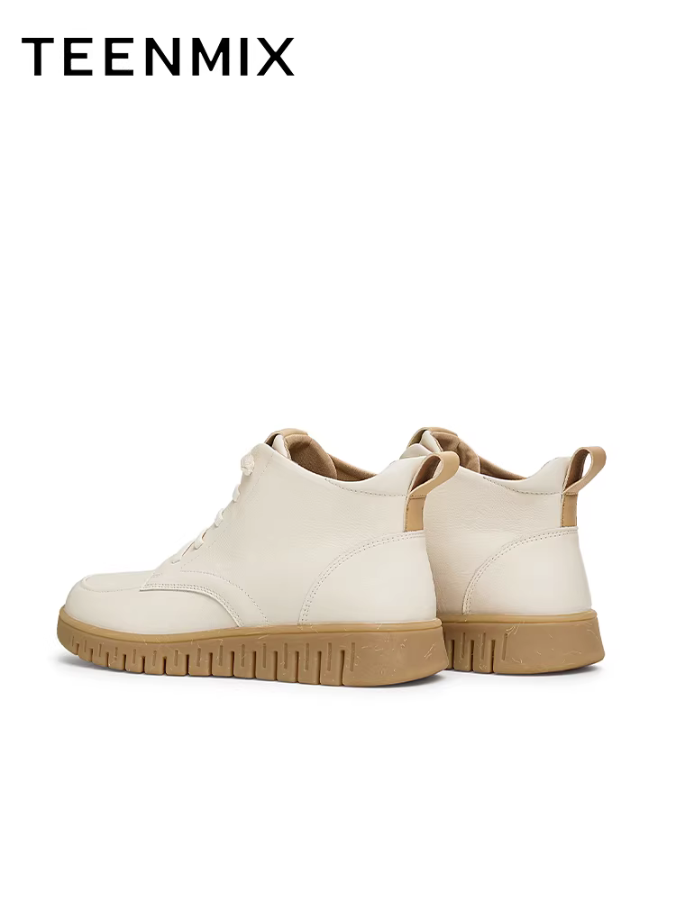 Giày bốt cổ điển đế mềm Tianmeiyi có lông cừu, bốt thời trang, giày nữ, bốt ngắn đế dày, bốt da, phong cách mùa đông mới