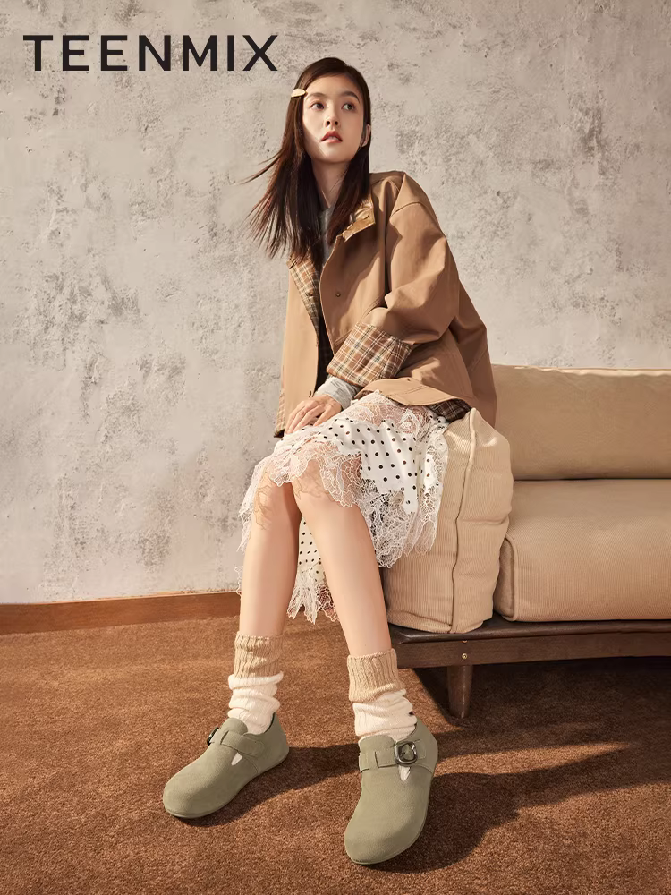 Tianmeiyi retro đế dày bao gồm tất cả giày Birkenstock giày thường ngày dành cho nữ giày lười mẫu mới KK010CM4