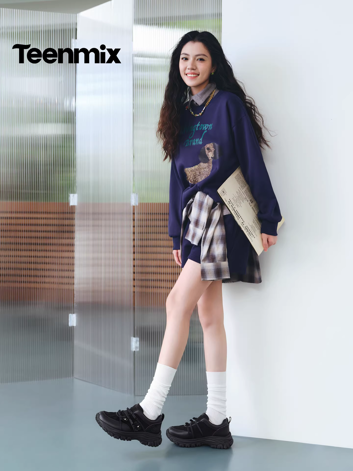 Giày thể thao đế dày Tianmeiyi nơ buộc giày thể thao nữ mùa xuân 2026 mẫu mới CF820AM6