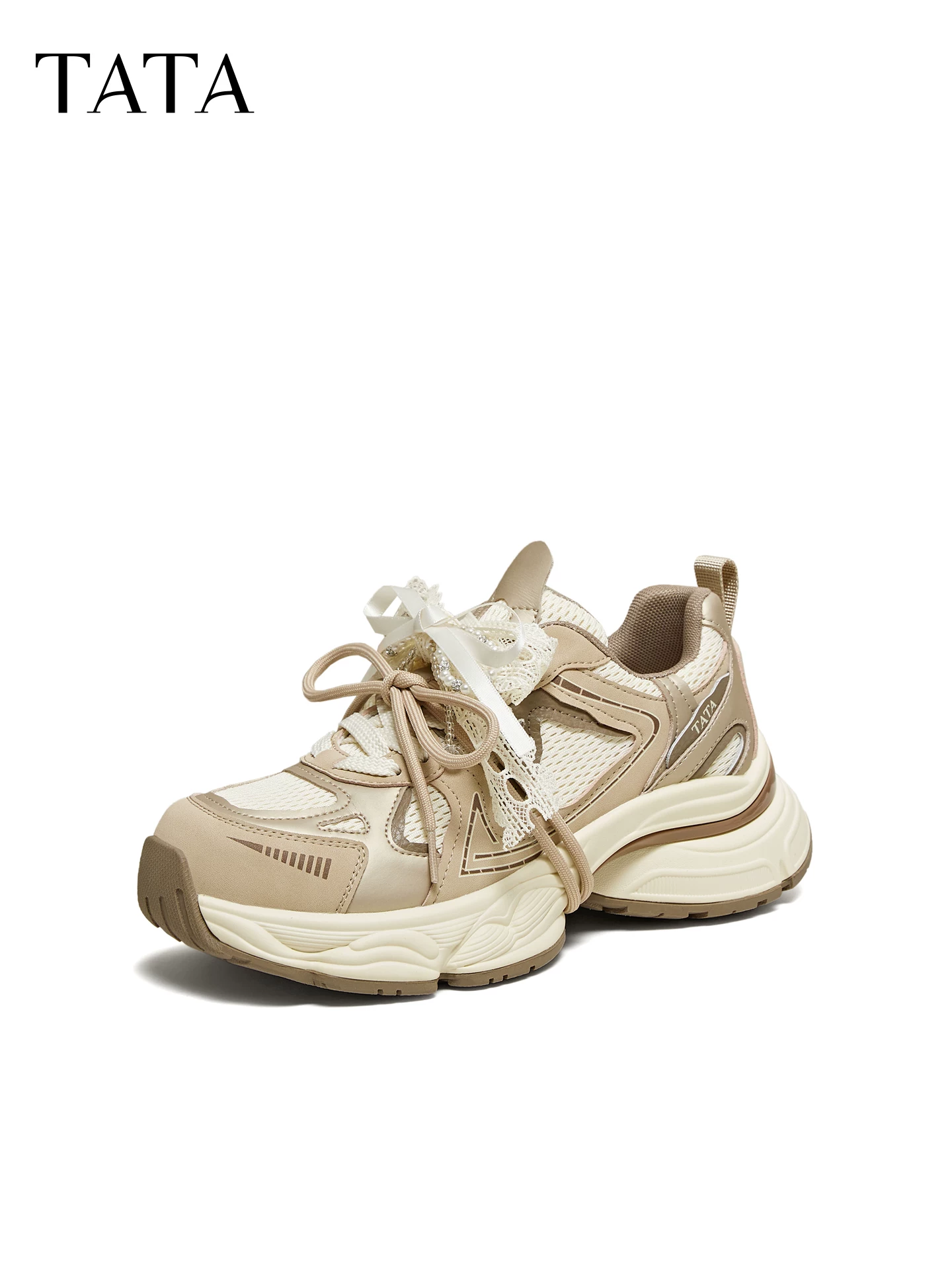Giày bố TATA 2025 Mùa đông mới Giày thời trang thông thường Giày nữ đa năng Giày thể thao 5XU01CM5