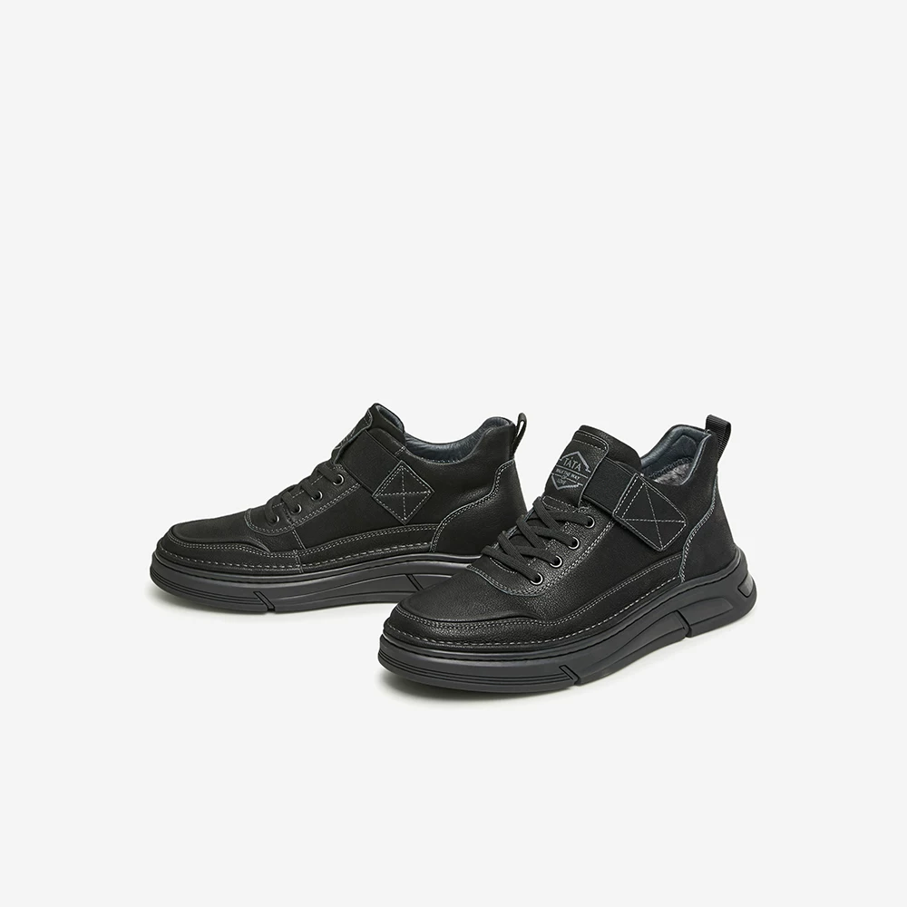 Giày nam TATA mùa đông mới thời trang giày bốt đa năng bốt ngắn nam công sở giày bốt đi làm OBM01DD4