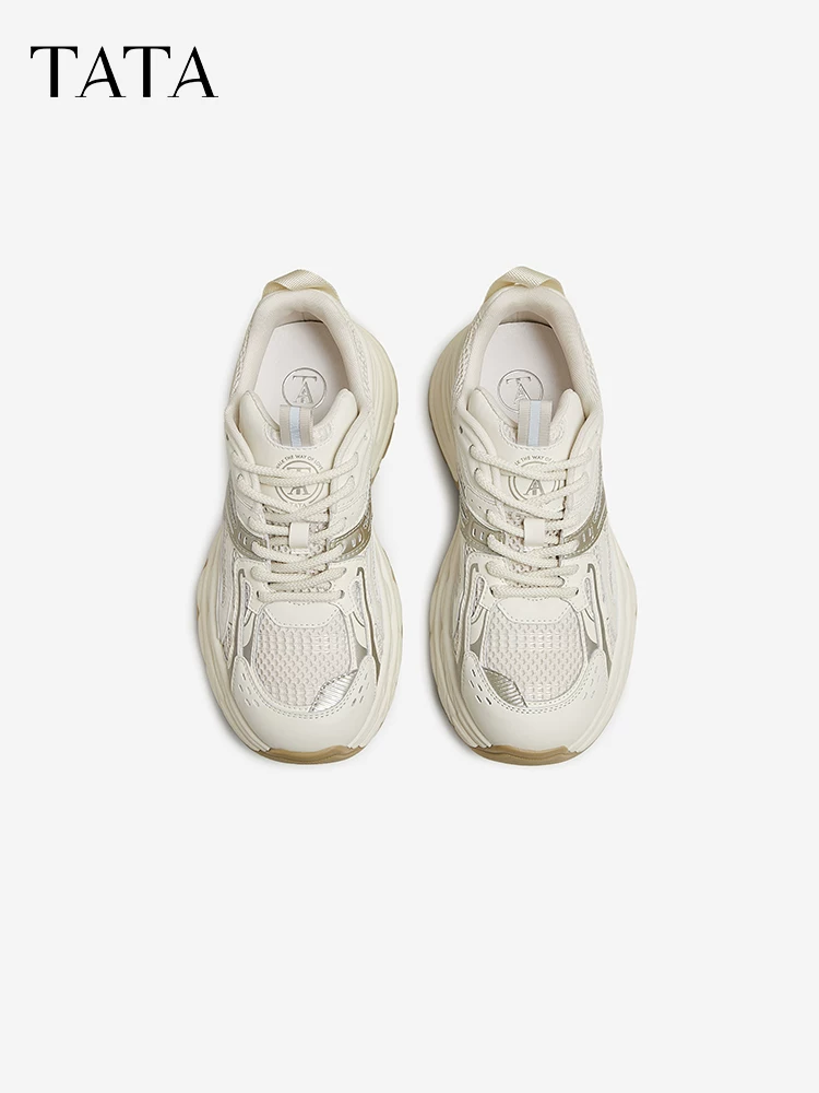 Giày bố đế dày TATA retro dành cho nữ, giày thể thao đế xuồng nhẹ, kiểu dáng mới 2025 GRE01AM5