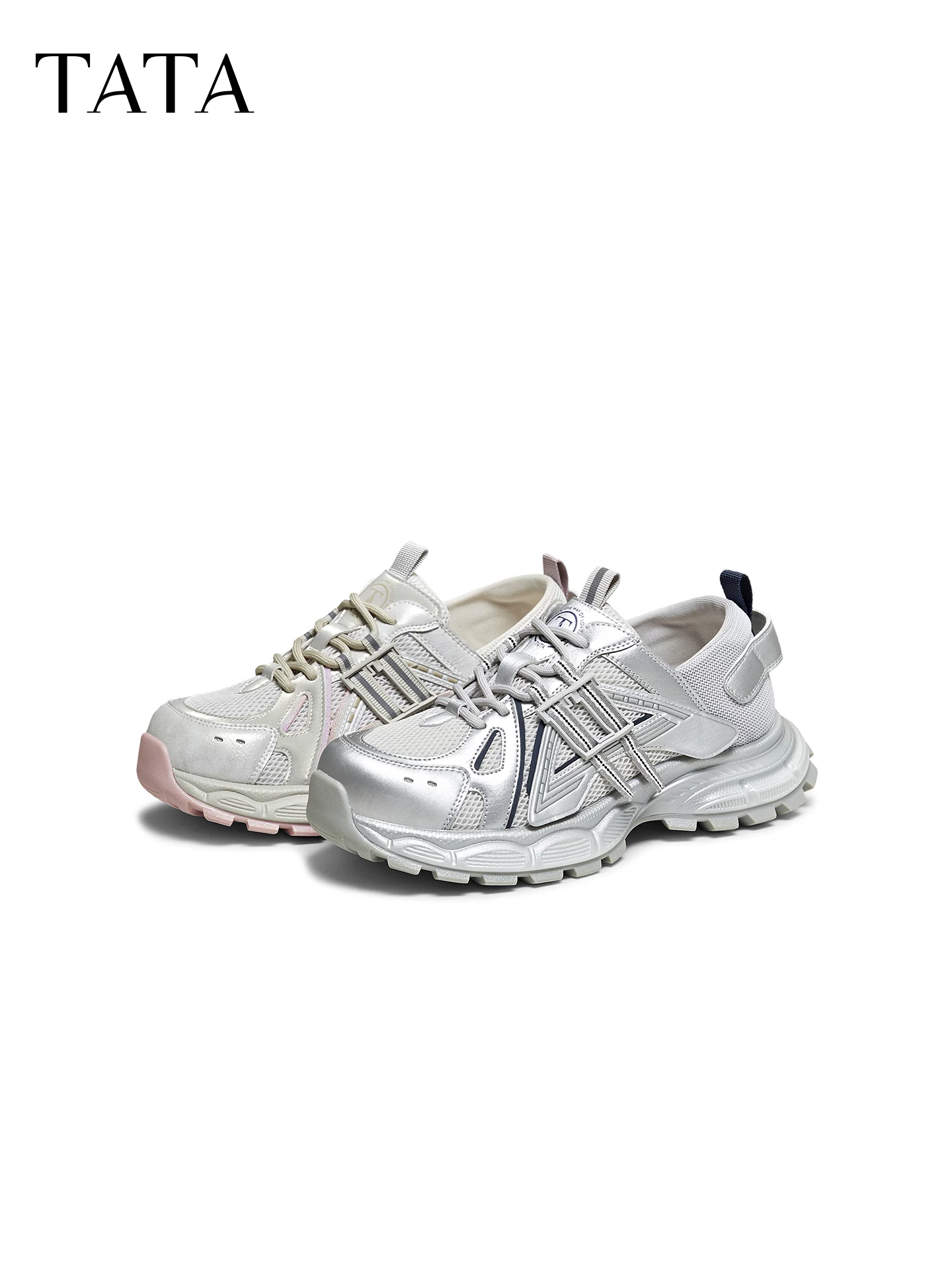 Giày thể thao TATA Dad Shoes 2026 Xuân Mới, đa năng, tăng chiều cao, đế dày, kiểu dáng thường ngày CLB01AM6