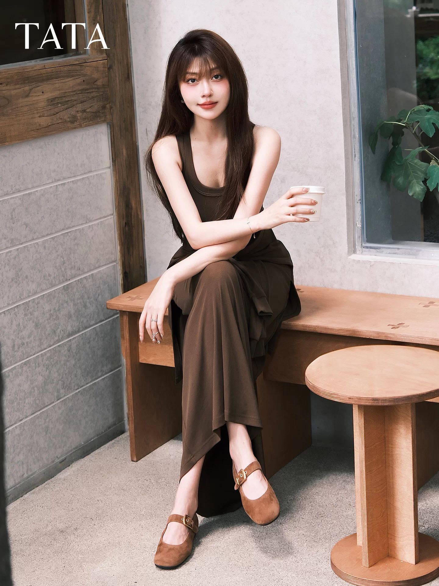 Giày Nữ TATA Mùa Đông Họa Tiết Da Báo Giày Đơn Đa Năng Mary Jane Giày Da Cừu Mềm 7H003AQ6