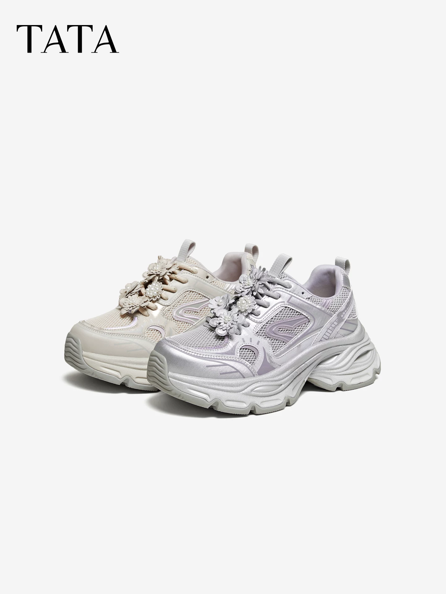 Giày Nữ TATA 2026 Mùa Xuân Mới Thời Trang Đa Năng Giày Bố Giày Đế Dày Giày Thể Thao CHM01AM6