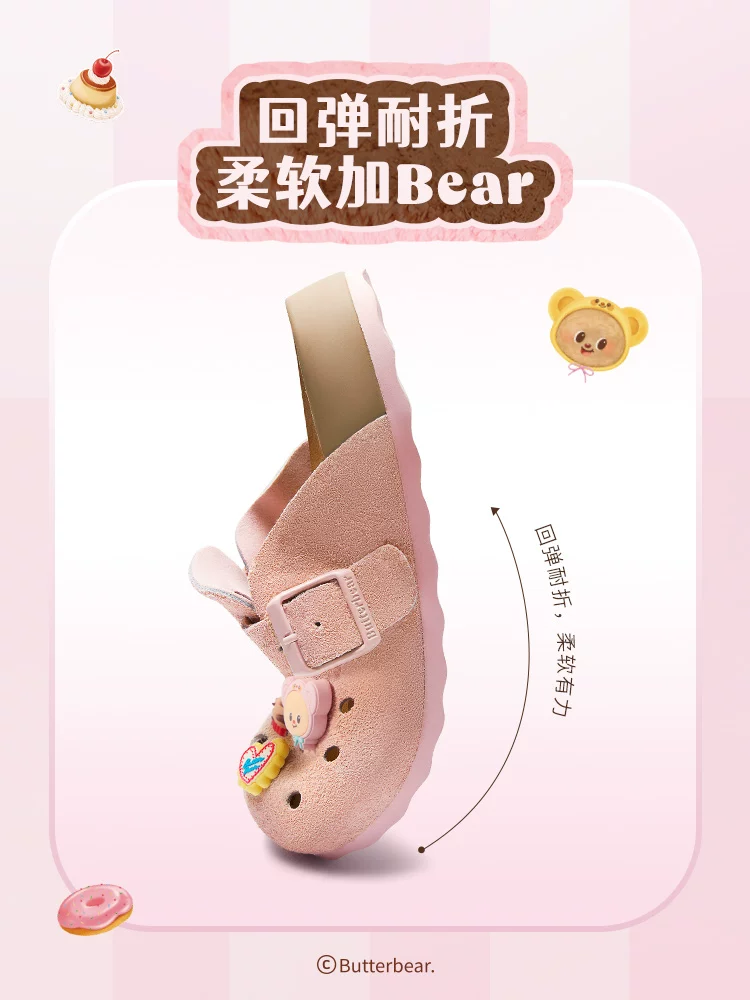 Giày nữ kiểu Birkenstock của TATA Butter Bear Collaboration Giày lười kiểu Birkenstock kiểu nửa dép 4SZ02BH5