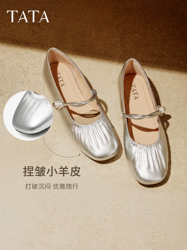 TATA Supermodel Mary Jane Giày Nữ Da Cừu Giày Đơn Bạc Đa Năng Giày Dạ Hội Thoải Mái Y8GA6CQ5