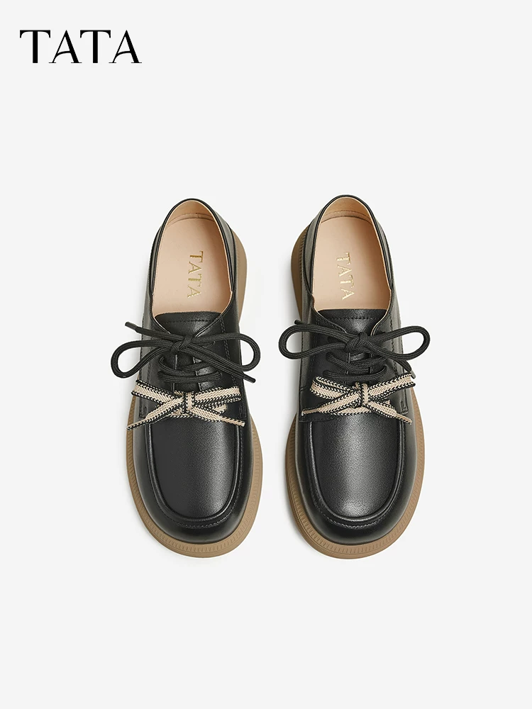 Giày Oxford đi làm phong cách Anh TATA dành cho nữ, giày đơn cổ sâu thông thường, giày da nhỏ, mẫu mới mùa xuân CYM02AM5