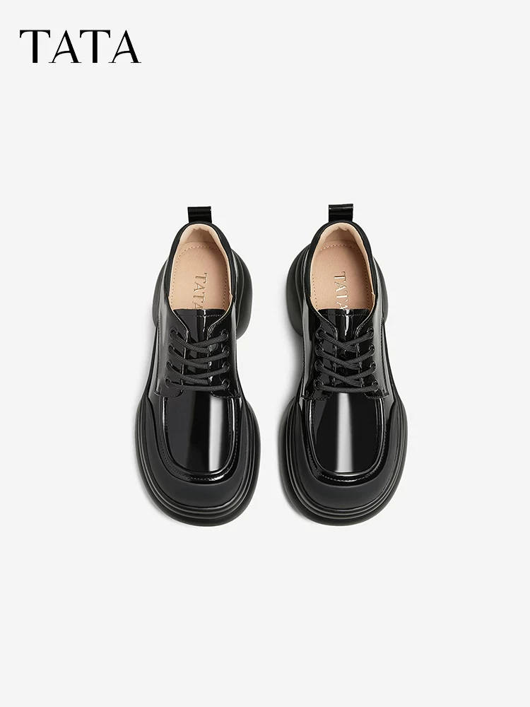 Giày Da Đế Dày TATA Cho Nữ, Giày Đế Xuồng, Giày Đồng Phục Mới Mùa Xuân, Giày JK CCJ03AM5