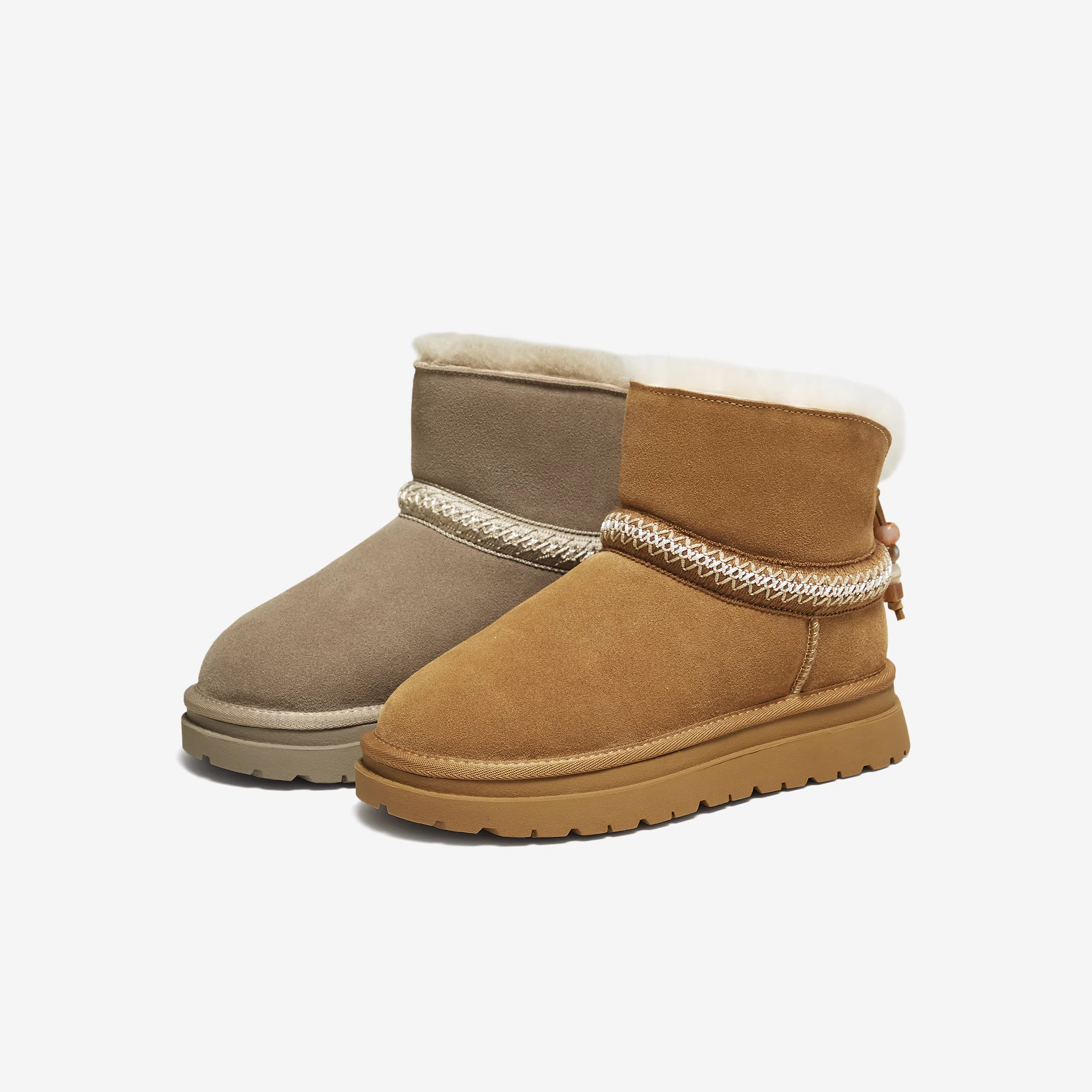 TATA giày đi tuyết của anh ấy/cô ấy 2025 giày cotton mới giày mùa đông giày đế dày lông thú sang trọng giày bốt cotton CJB01DD5