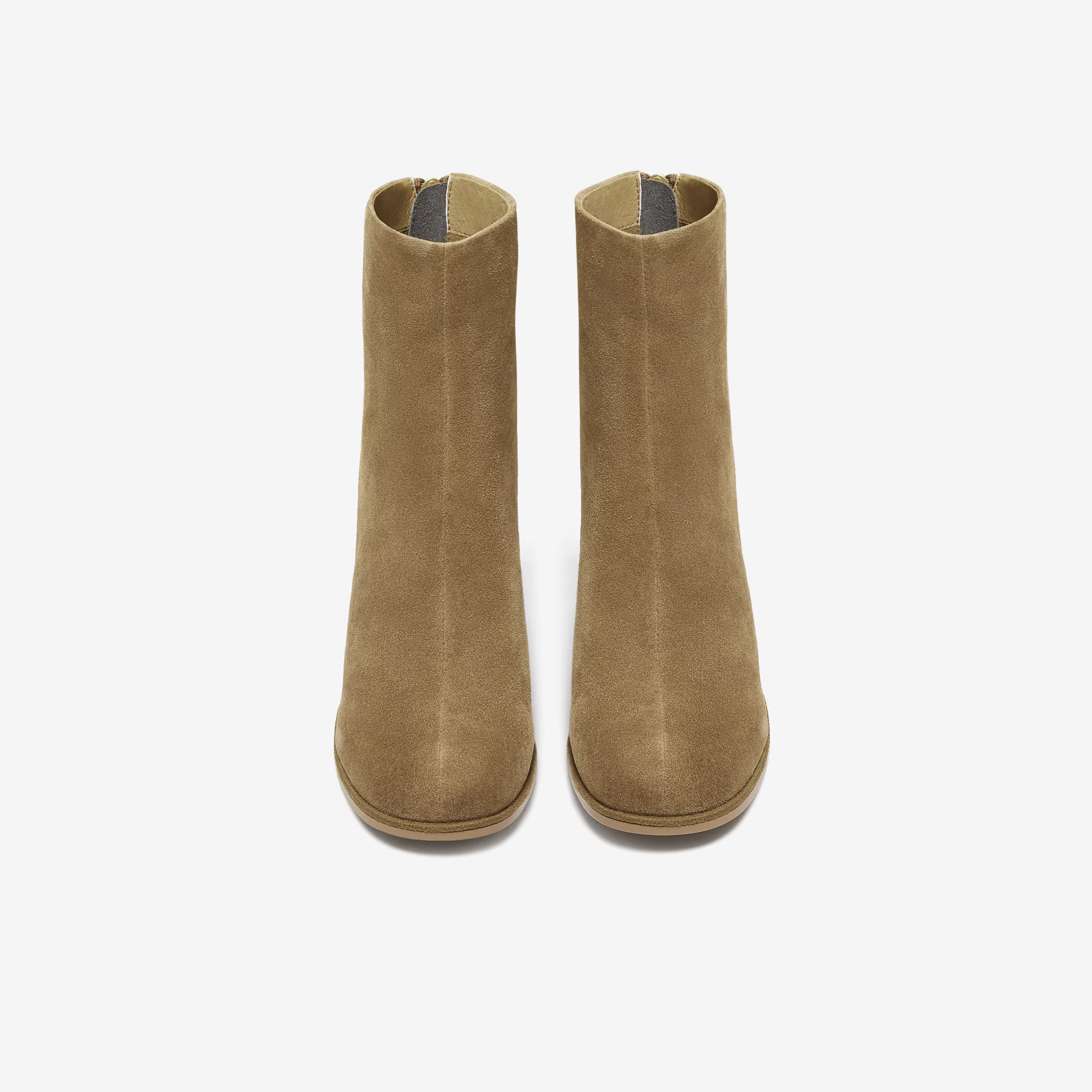 Giày Bốt Nữ TATA 2025 Giày Bốt Thời Trang Mùa Đông Giày Bốt Da Cừu Ngắn Giày Bốt Cao Gót Giày Bốt Mỏng UWS02DD5