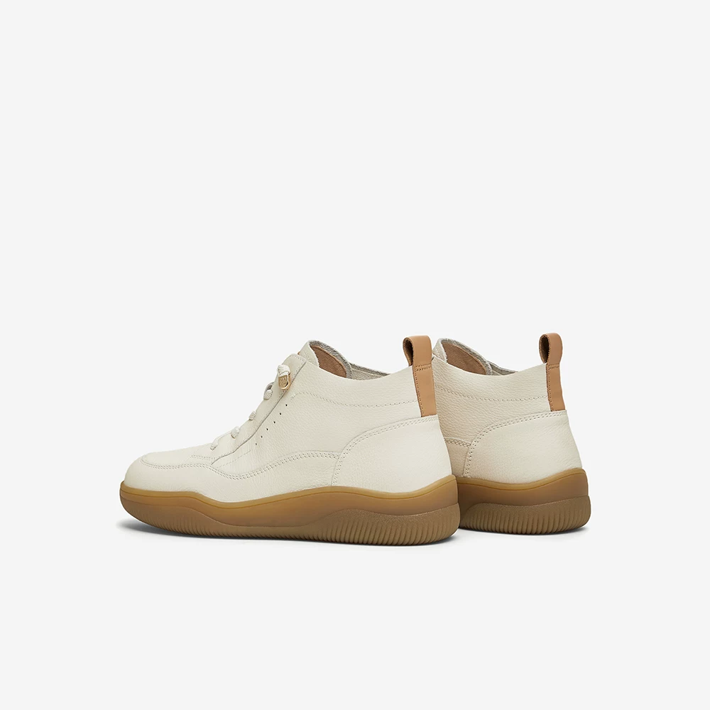 Giày cao cổ nữ phong cách Pháp giản dị TATA, bốt da ngắn đi làm, giày mùa đông mới 7D641DD4