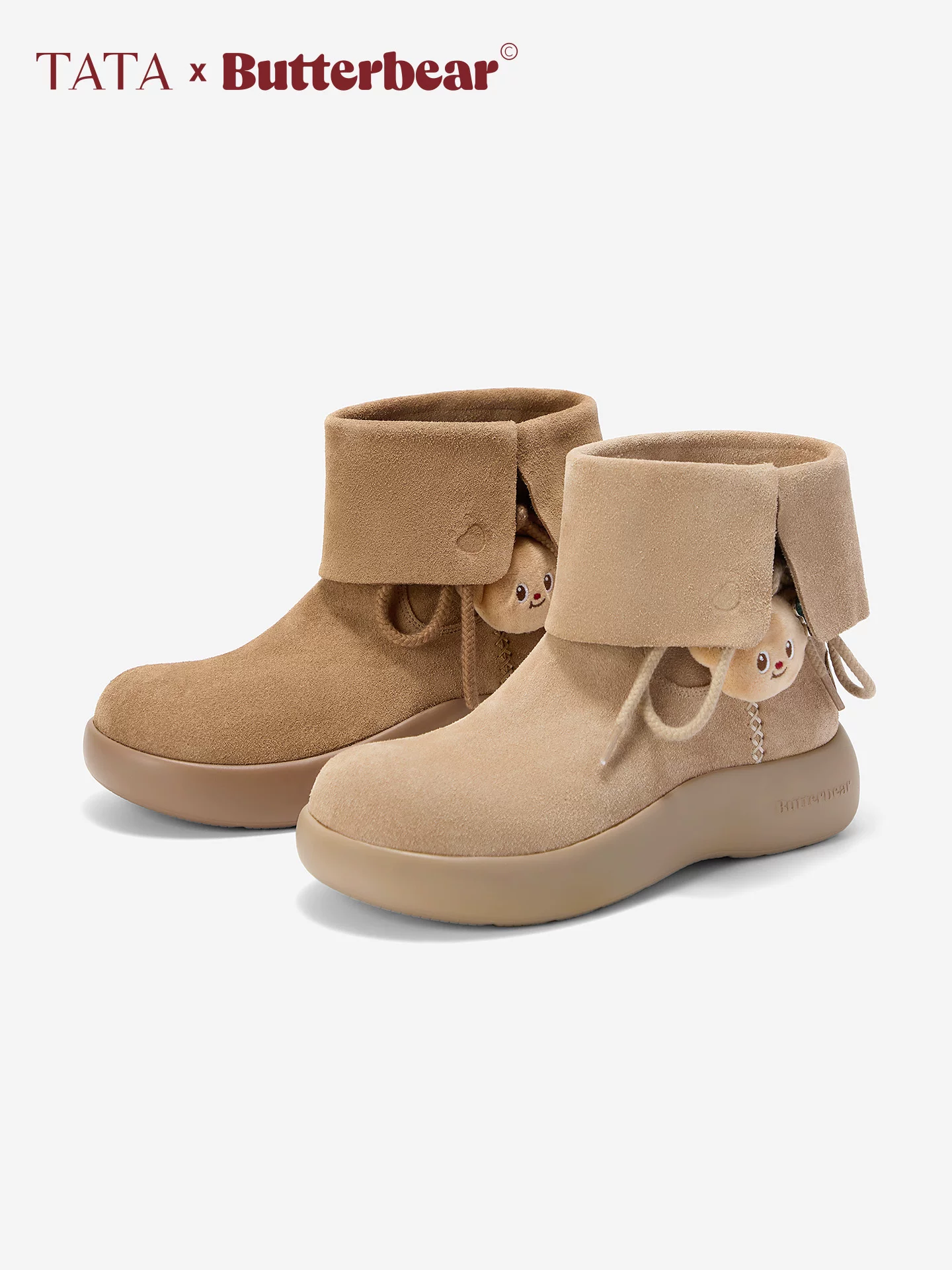 Giày bốt đi tuyết TATA Butter Bear Giày mùa đông 2025 Giày cotton mới Giày đế dày Giày ấm 4RY01DD5