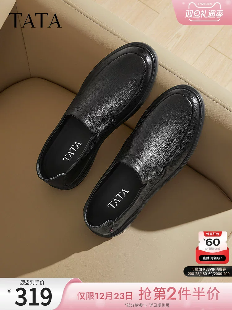 Giày lười da nam TATA kiểu doanh nhân, kiểu dáng mới xuân 2025, mã TFU01AM5