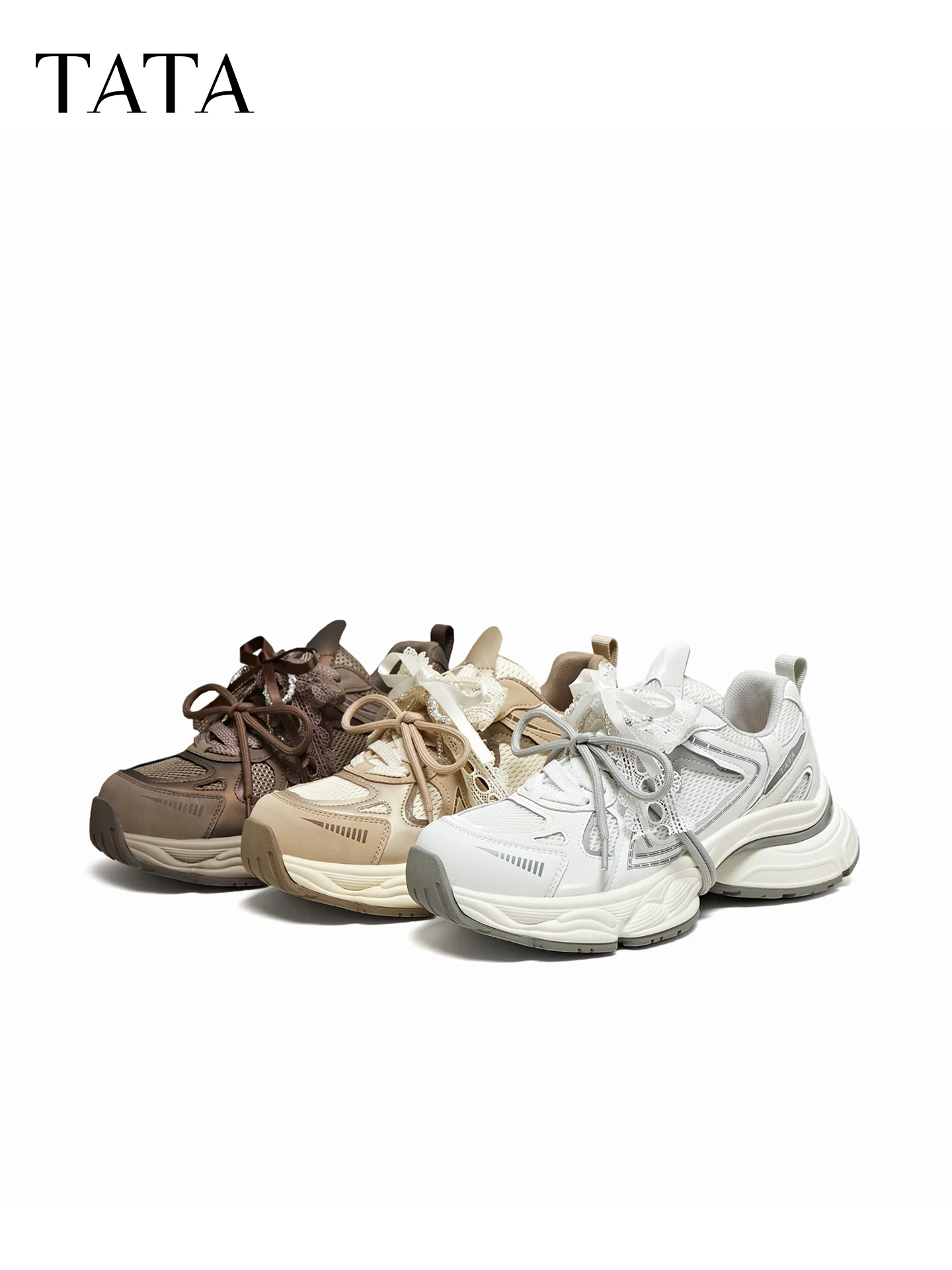 Giày bố TATA 2025 Mùa đông mới Giày thời trang thông thường Giày nữ đa năng Giày thể thao 5XU01CM5