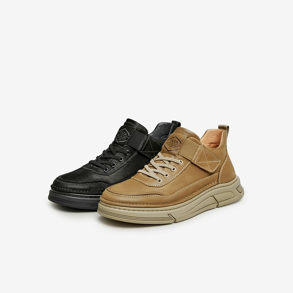 Giày nam TATA mùa đông mới thời trang giày bốt đa năng bốt ngắn nam công sở giày bốt đi làm OBM01DD4