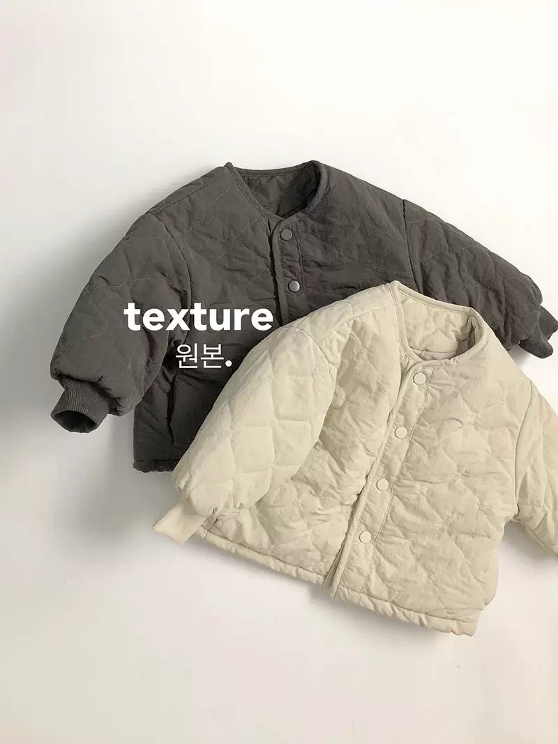 Phong cách retro Nhật Bản~phong cách nghệ thuật đơn giản~phiên bản Hàn Quốc áo khoác chần bông mùa thu đông cho trẻ em họa tiết chần bông sành điệu áo khoác trẻ em unisex loại A