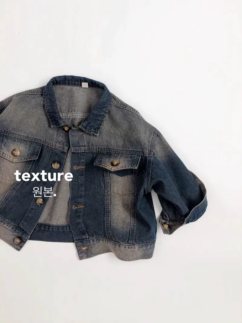 Hãy nhắm mắt lại và mua ngay~ Chất lượng thủ công siêu bền~ Bộ áo khoác ngoài denim phong cách Hàn Quốc cho trẻ em mùa xuân thu, sành điệu cho bé trai và bé gái, hợp thời trang, dáng rộng, chất liệu cotton nguyên chất, loại A.