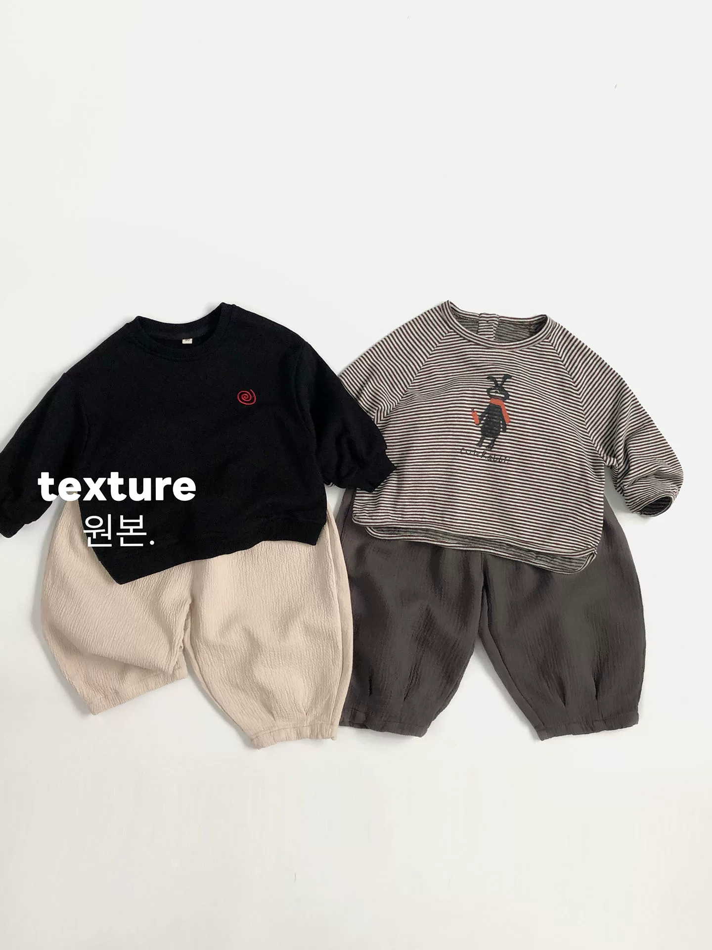 Thiết kế có họa tiết~Túi tiện dụng~Quần cà rốt cotton nguyên chất phong cách Hàn Quốc cho trẻ em mùa xuân thu, quần ống rộng thời trang cho bé trai và bé gái.