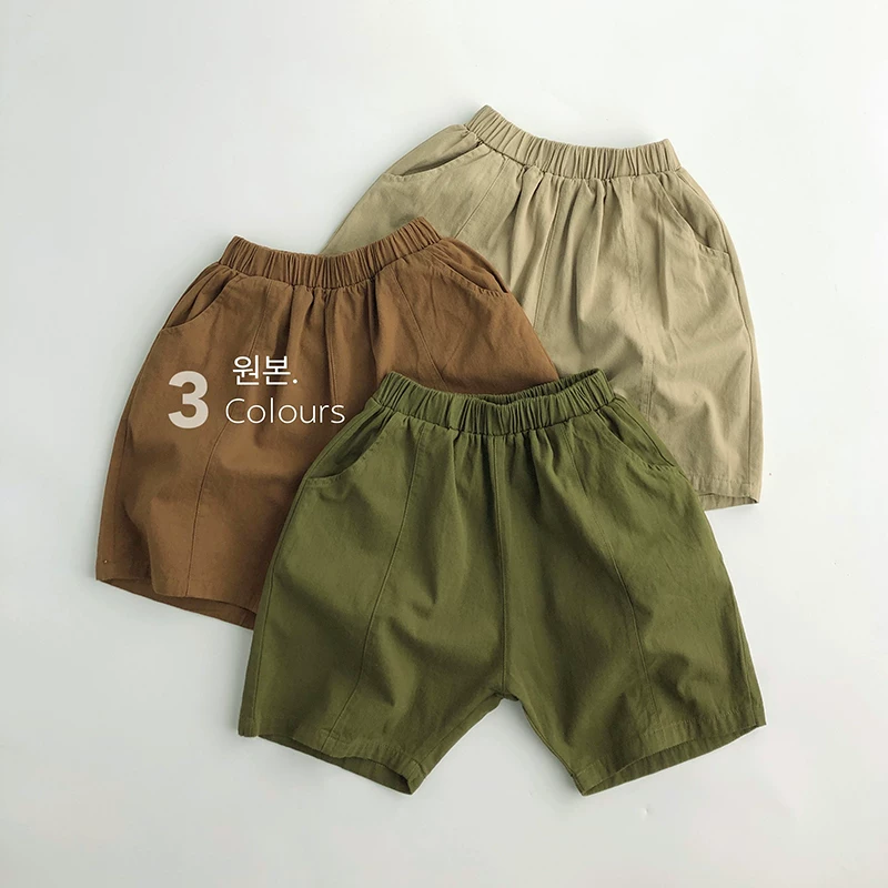 Nghệ thuật và đa năng~ Quần short dài vừa phải phong cách retro Hàn Quốc mới được dệt bằng cotton nguyên chất, phong cách và hợp thời trang cho cả nam và nữ, mỏng và rộng rãi.