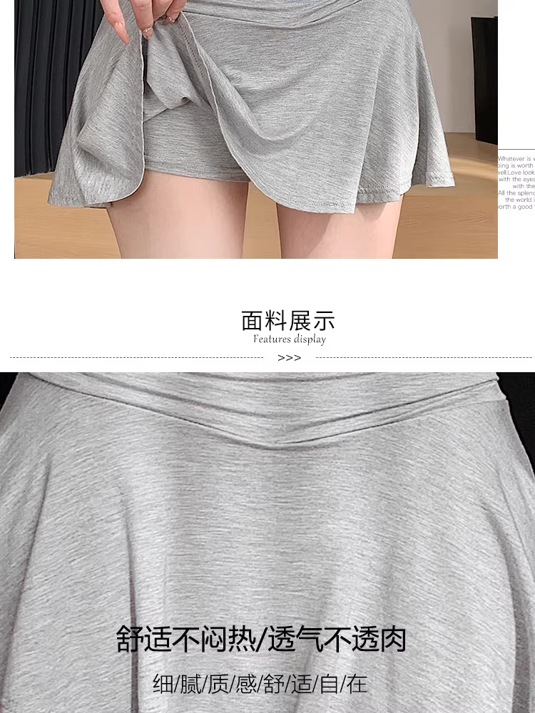 Váy kiểu dáng thời trang dành cho nữ, váy quần thể thao màu xám mùa hè, váy ngắn tập thể dục khiêu vũ nhiều lớp, váy chữ A, váy ô dù thời thượng.