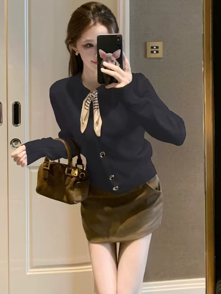 Áo len dệt kim cardigan dành cho nữ, mùa xuân, mùa thu và mùa đông, áo len màu trắng nhạt, áo sơ mi dài tay dành cho nữ, nhẹ nhàng và tinh tế, phong cách độc đáo, áo độc đáo.