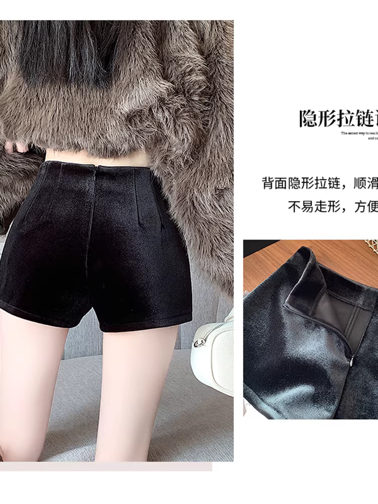 Quần short nhung nữ, áo khoác ngoài mùa thu đông, kiểu dáng mới 2025, quần siêu đẹp, phong cách hot girl, quần nữ siêu ngắn phối giày bốt rất đẹp.