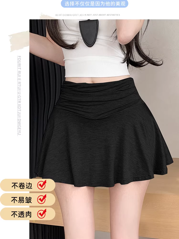 Váy kiểu dáng thời trang dành cho nữ, váy quần thể thao màu xám mùa hè, váy ngắn tập thể dục khiêu vũ nhiều lớp, váy chữ A, váy ô dù thời thượng.