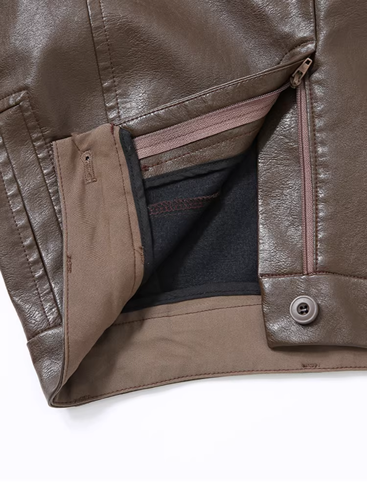 Quần short da nữ thu đông, mẫu mới 2025, quần ống rộng lưng cao 5 phần, quần da PU, quần short kiểu boot, quần dài trung bình.