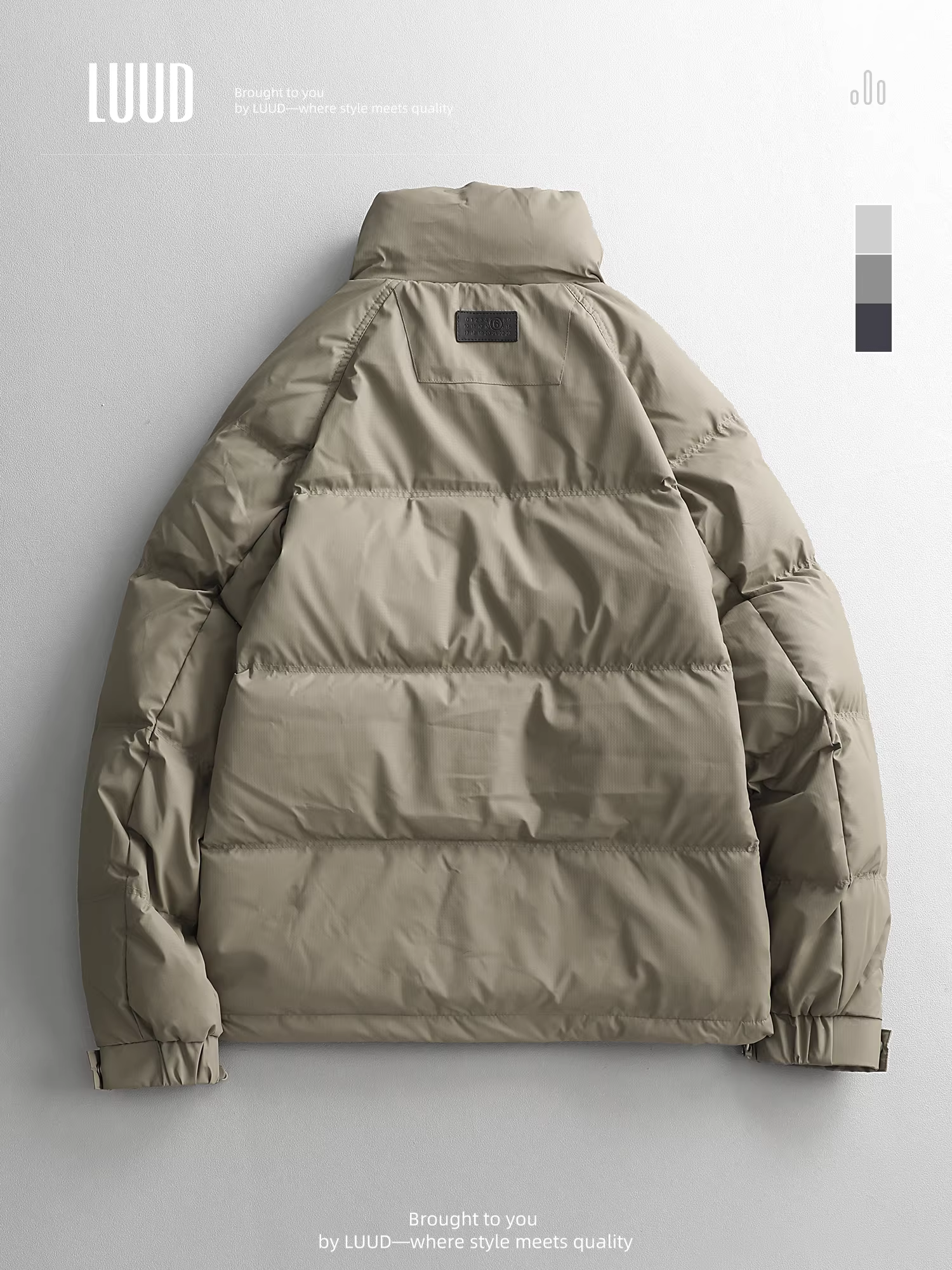 Ưu đãi đặc biệt: Áo khoác mùa đông dày dặn bằng da PU đơn giản và sang trọng dành cho nam, áo khoác cổ đứng màu đen giản dị và ấm áp.