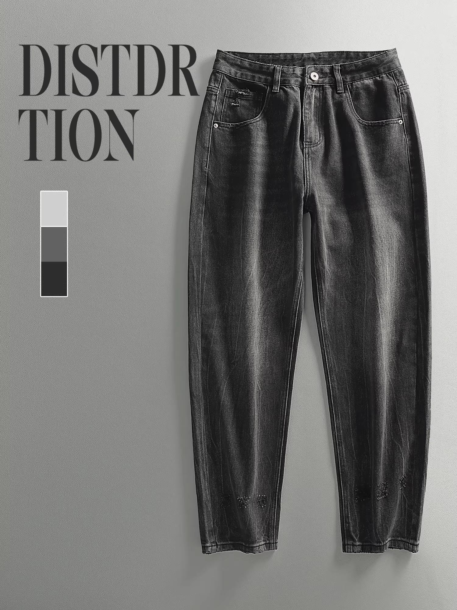 Quần jean đen cổ điển LUUD dành cho nam, thương hiệu thời trang đường phố cao cấp của Mỹ, quần ống rộng, quần ống rộng mát mẻ