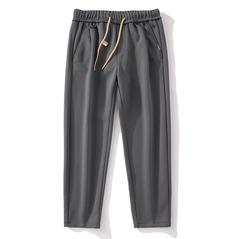 Quần nam LUUD 2025 mới, màu trơn, đa năng, lưng thun, kiểu dáng xuông hơi rộng, đơn giản, ôm dáng, dài.