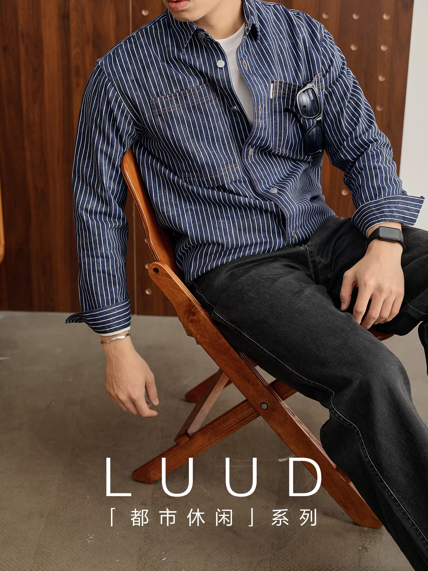 Khuyến mãi đặc biệt: Áo sơ mi dài tay kẻ sọc cổ điển Mỹ dành cho nam, áo khoác chất liệu cotton 100% kiểu nhuộm tie-dye phong cách old money mùa thu