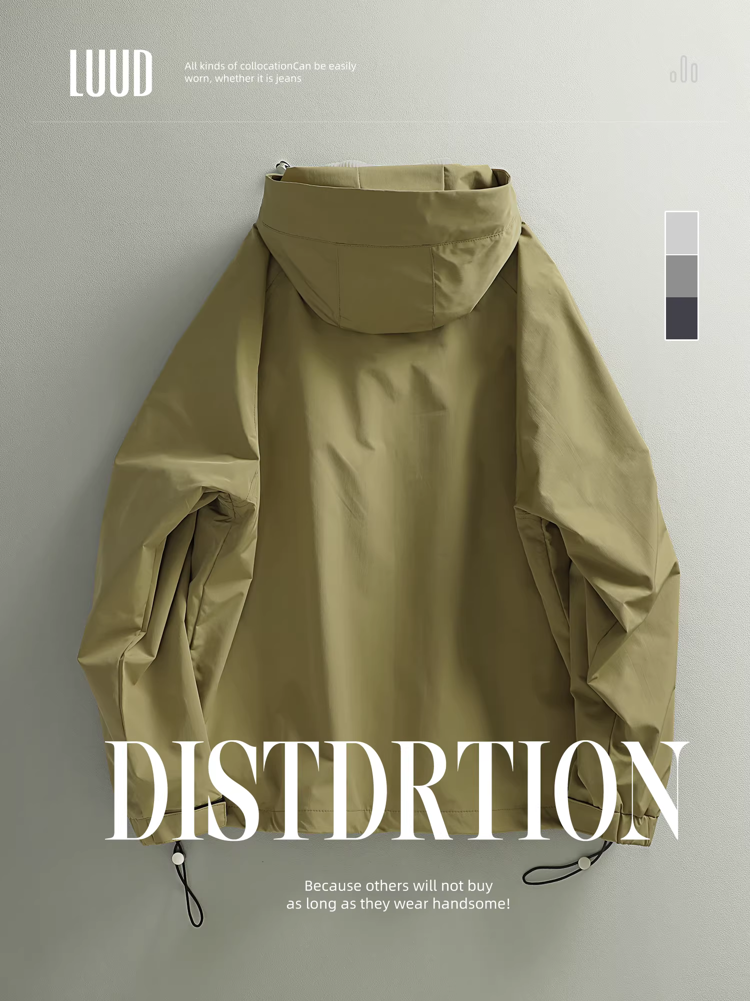 Áo khoác gió đa năng phong cách thời trang nam LUUD, kiểu dáng năng động, nhiều túi, có mũ, dành cho giới trẻ.