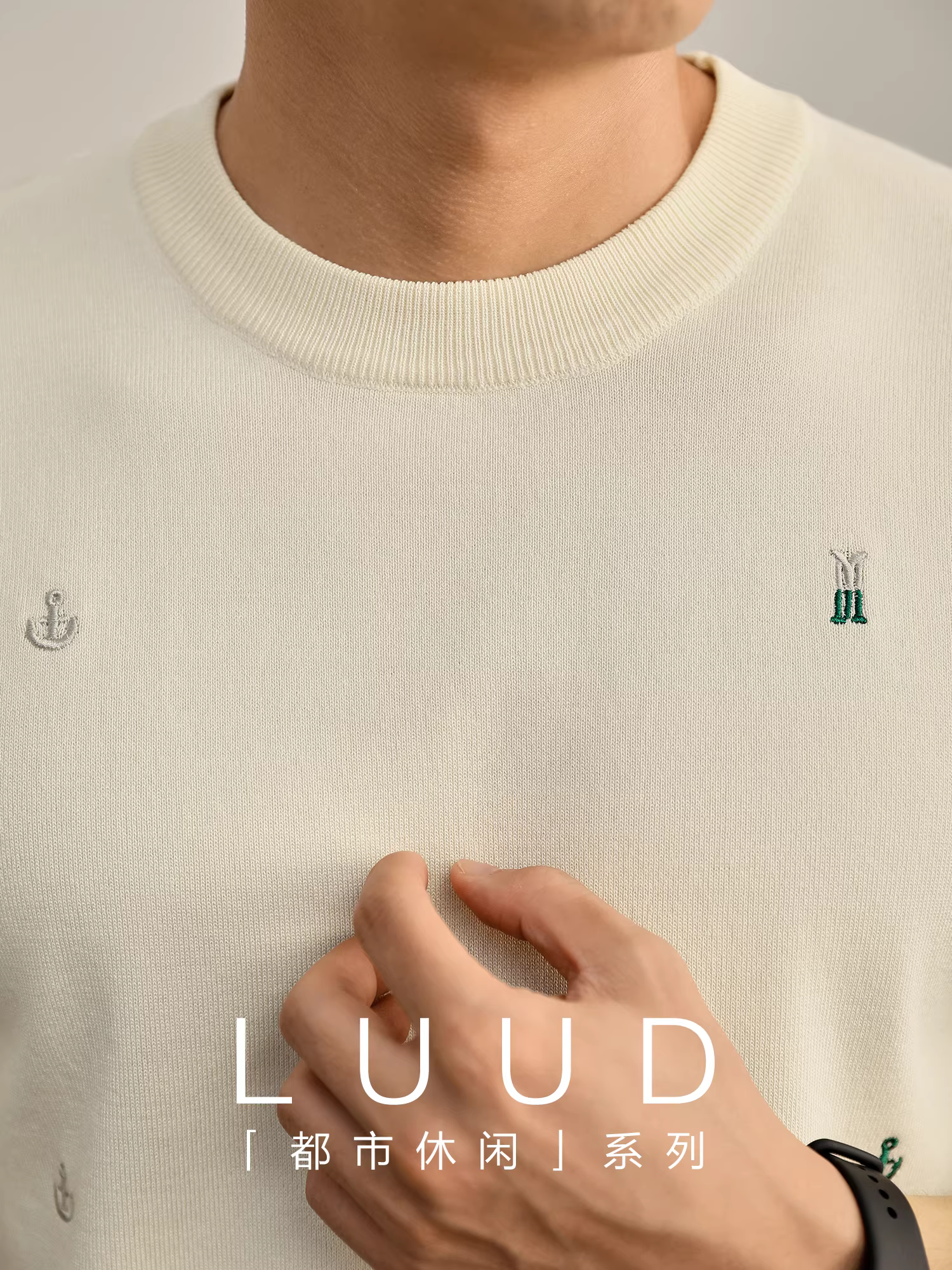 Áo thun thêu chữ sáng tạo phong cách retro tiền cổ của LUUD dành cho nam, áo sơ mi ngắn tay cổ tròn thời trang mùa hè mát mẻ bằng lụa