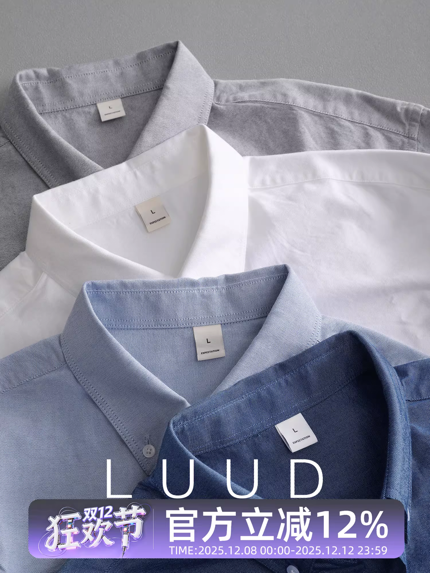 Áo sơ mi dài tay bằng cotton nguyên chất hạng nặng kiểu Mỹ LUUD dành cho nam, thương hiệu thời thượng mang lại cảm giác cao cấp, áo khoác xếp lớp đơn giản.