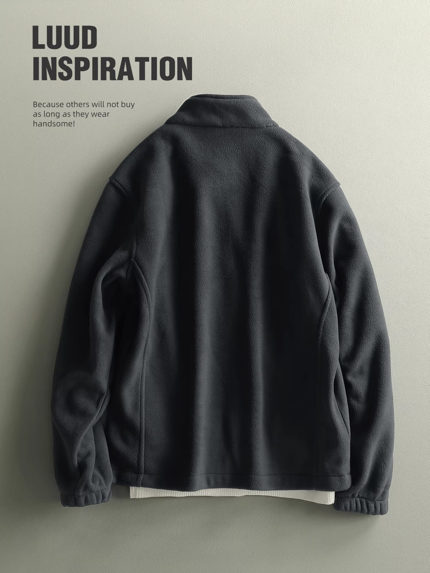 Áo khoác lông cừu nhiều màu LUUD nam mùa thu đông áo khoác cổ đứng lớp bên trong ấm áp áo khoác lông cừu dày